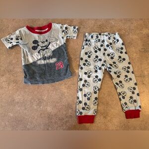 Disney Junior- Mickey Mouse Kids Pajamas Set - Gray and Red, Size 4T